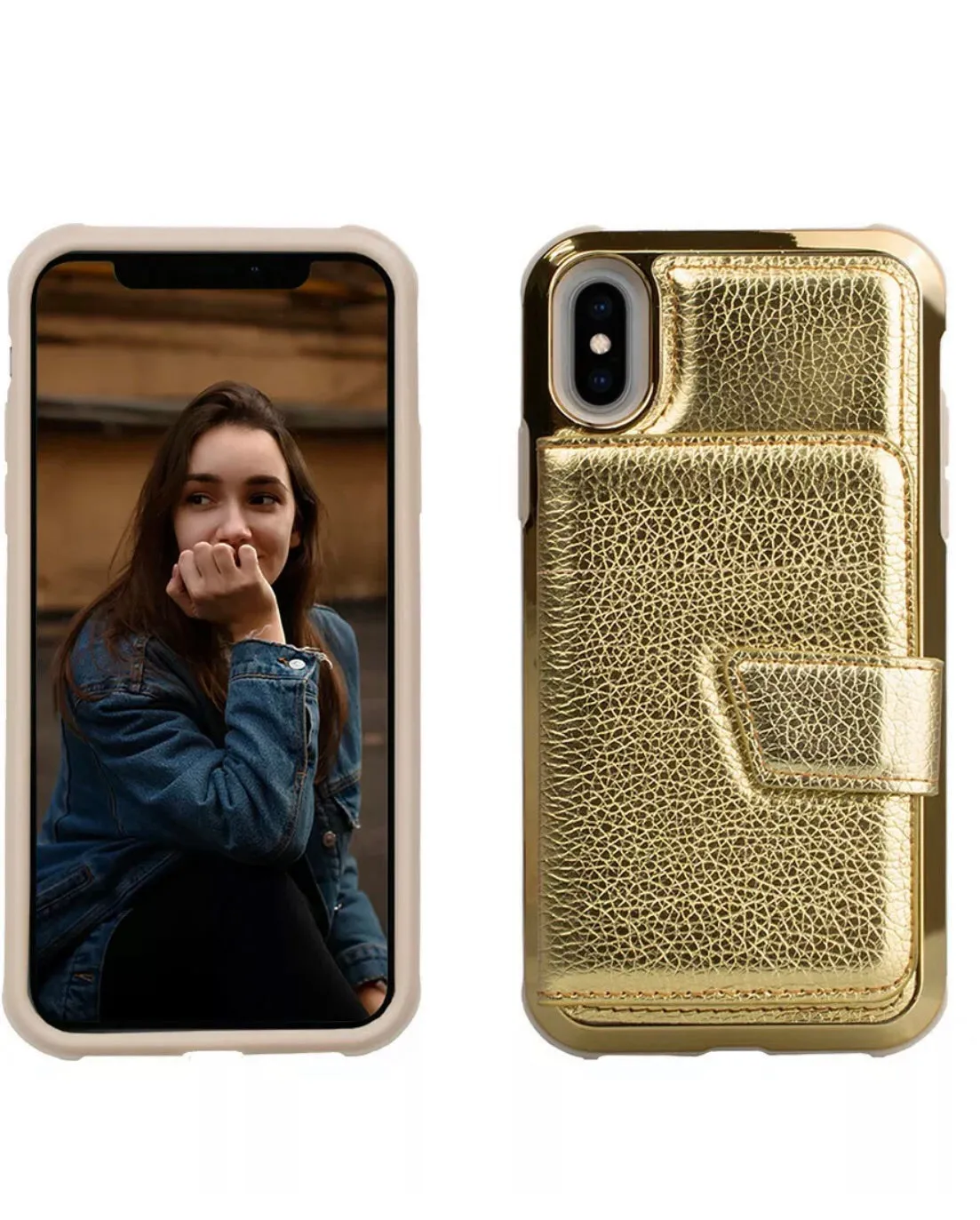 Glitzy 3 in 1 organizer wallet case for IPhone