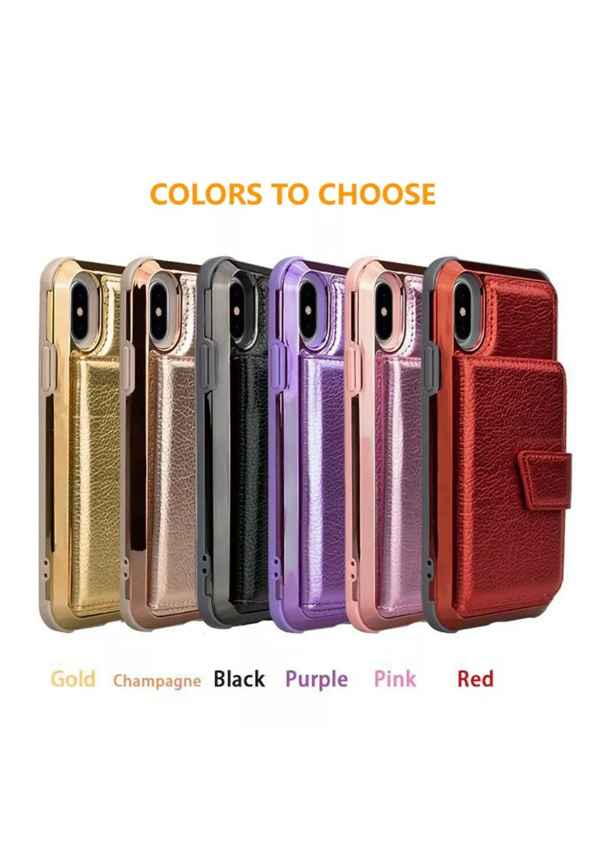 Glitzy 3 in 1 organizer wallet case for IPhone