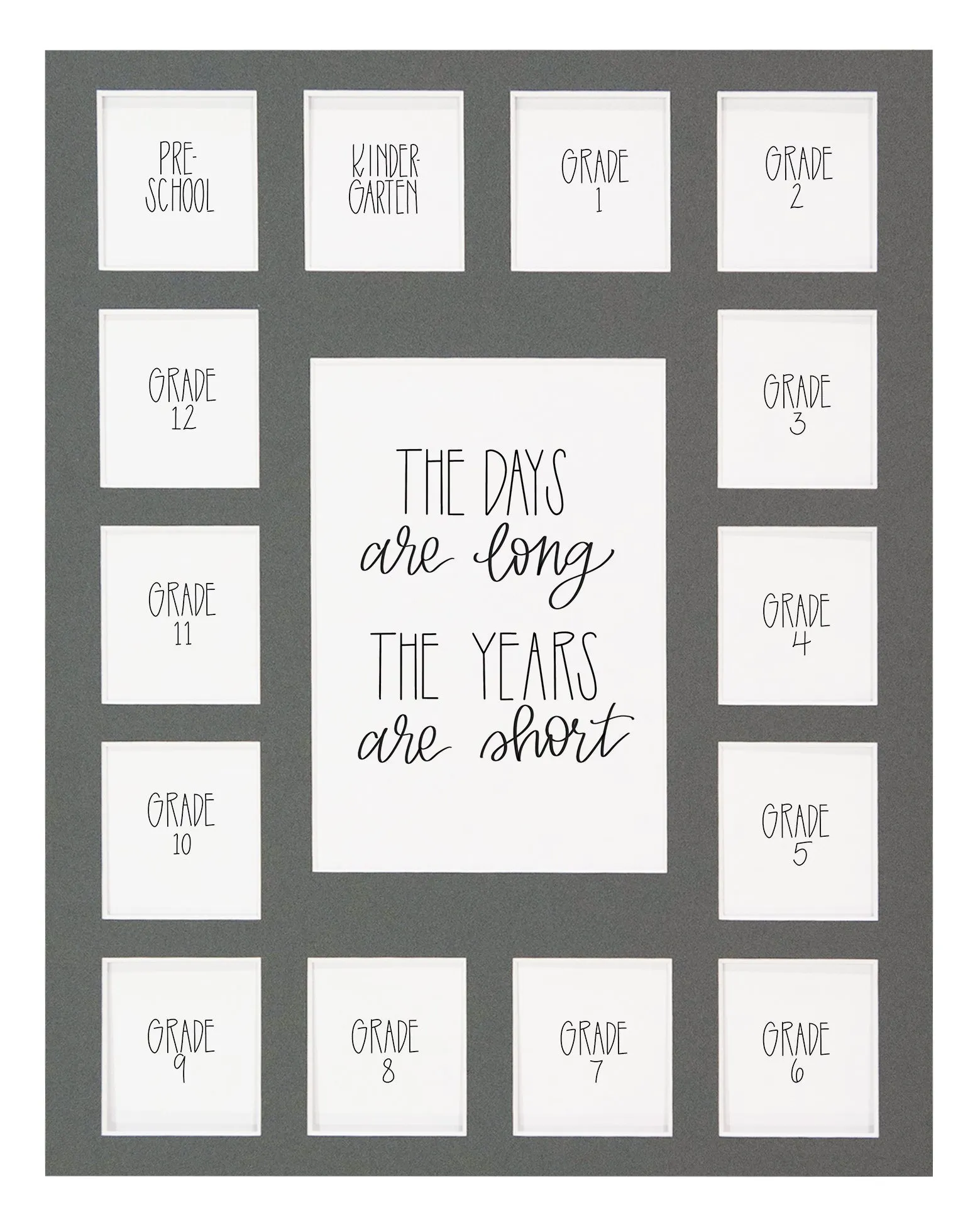 Gray School Picture Mat, 13-15 Openings