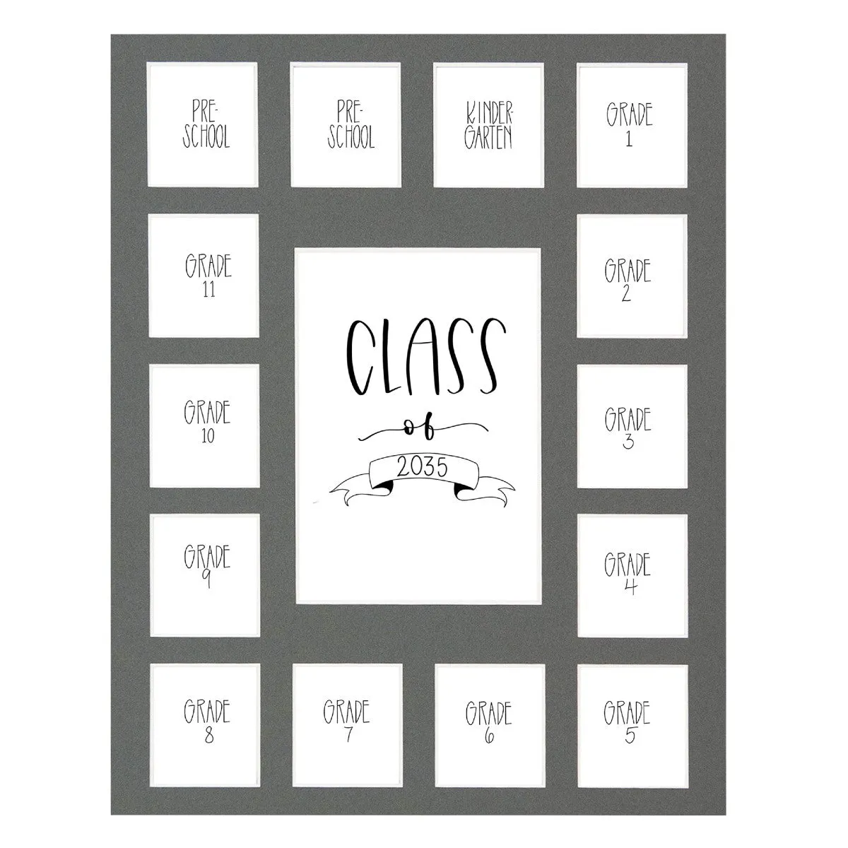 Gray School Picture Mat, 13-15 Openings