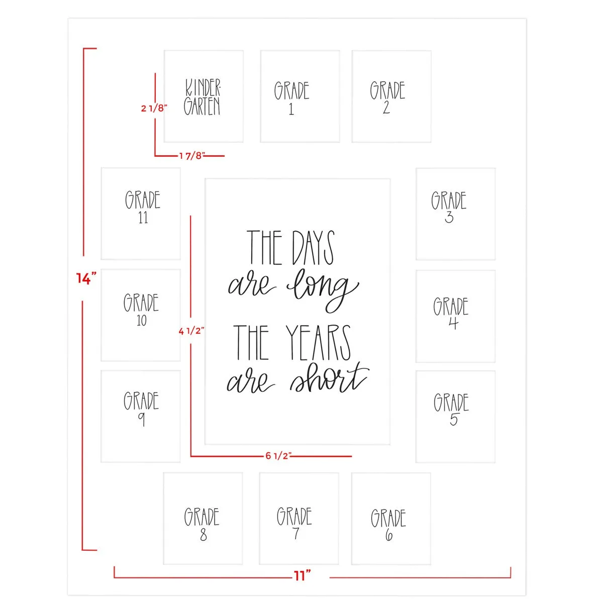 Gray School Picture Mat, 13-15 Openings