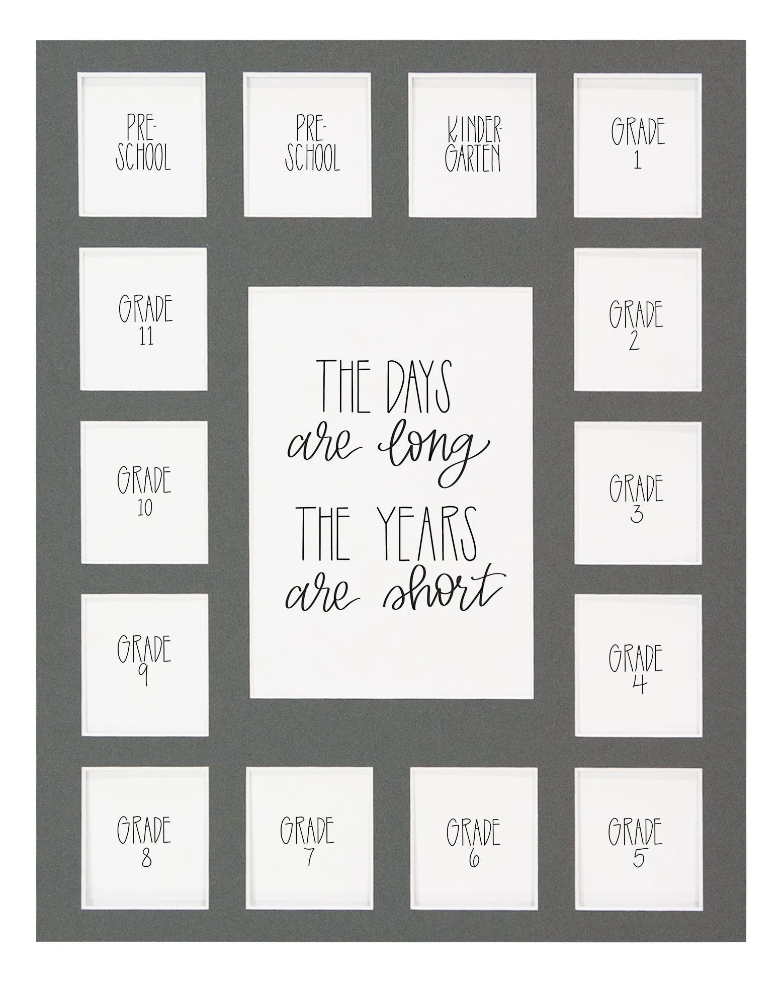 Gray School Picture Mat, 13-15 Openings