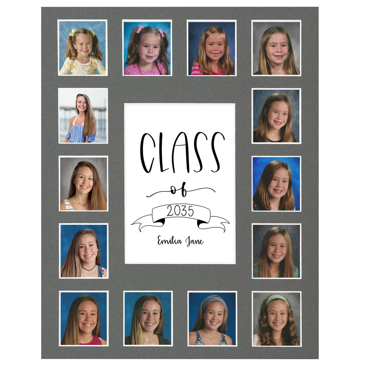 Gray School Picture Mat, 13-15 Openings