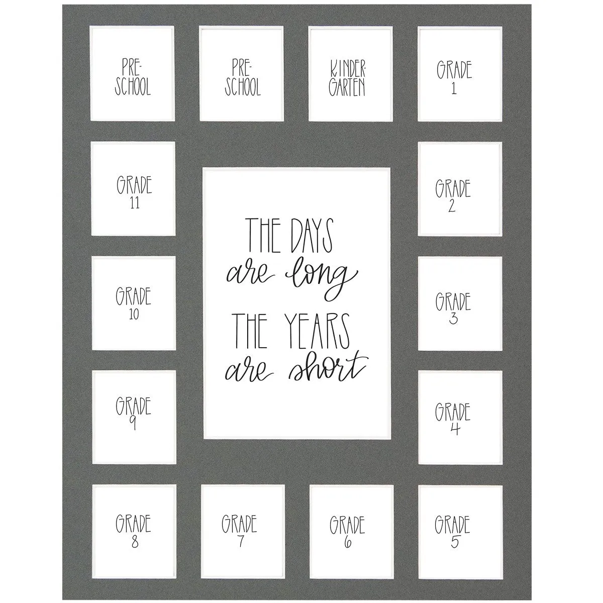 Gray School Picture Mat, 13-15 Openings