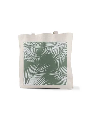 Green Palm Tote Bag, College Student Gift, Mother's Day Gift,Christmas Gift