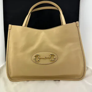 Gucci 1955 Horsebit Shoulder Bag in Beige