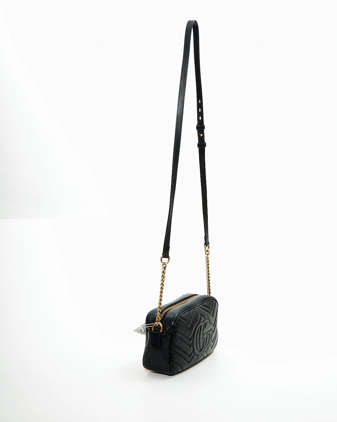 Gucci Black Matelasse GG Marmont Small Camera Bag