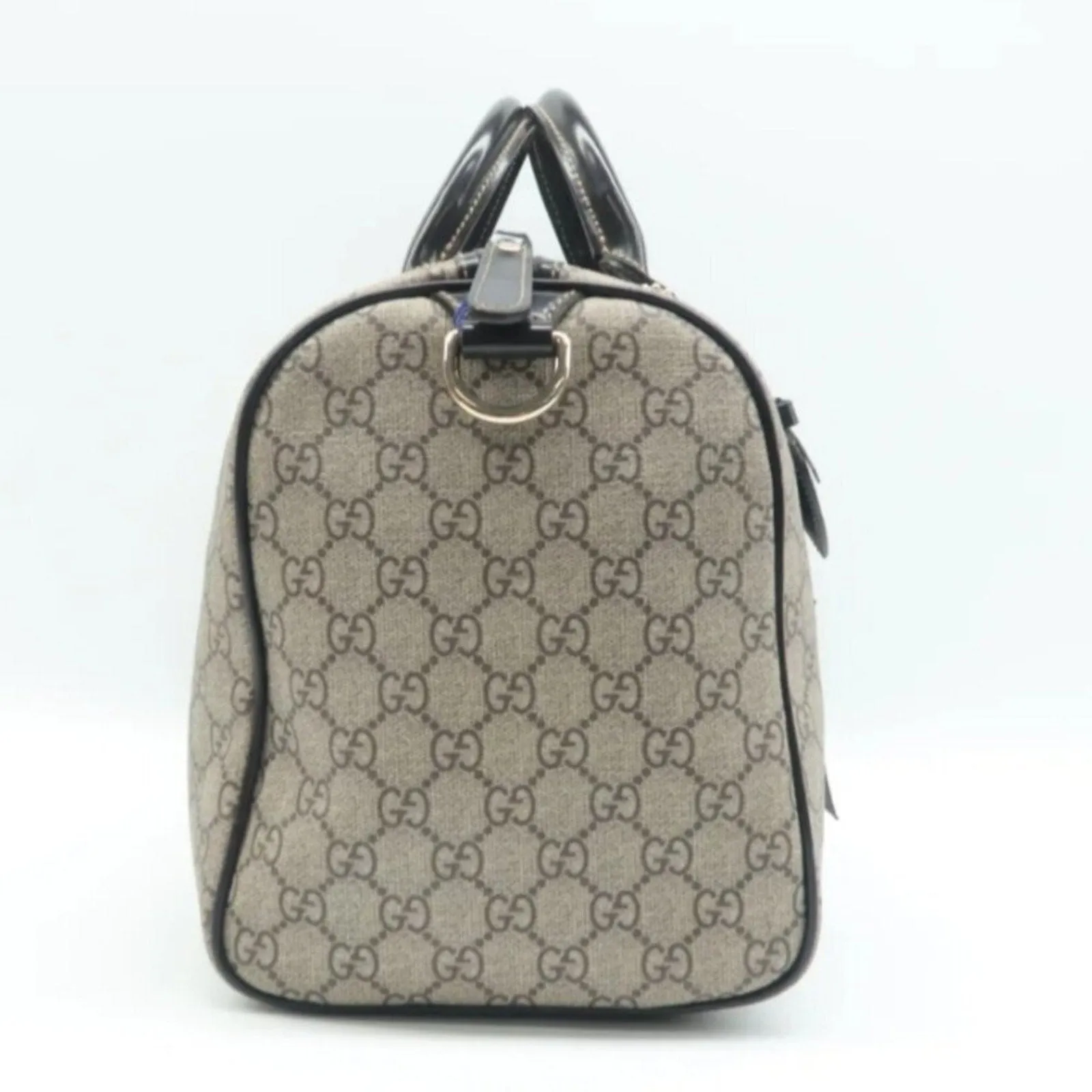 GUCCI Boston Brown Canvas Hand Bag
