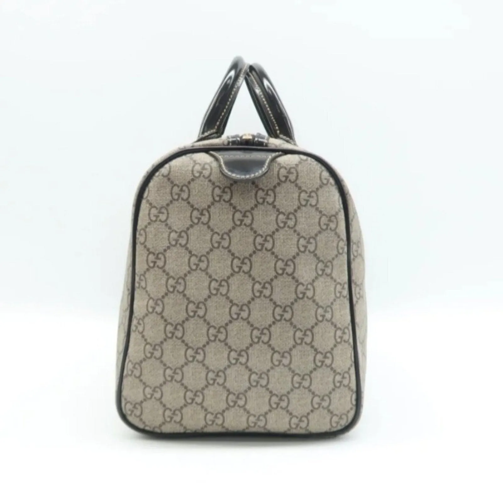 GUCCI Boston Brown Canvas Hand Bag
