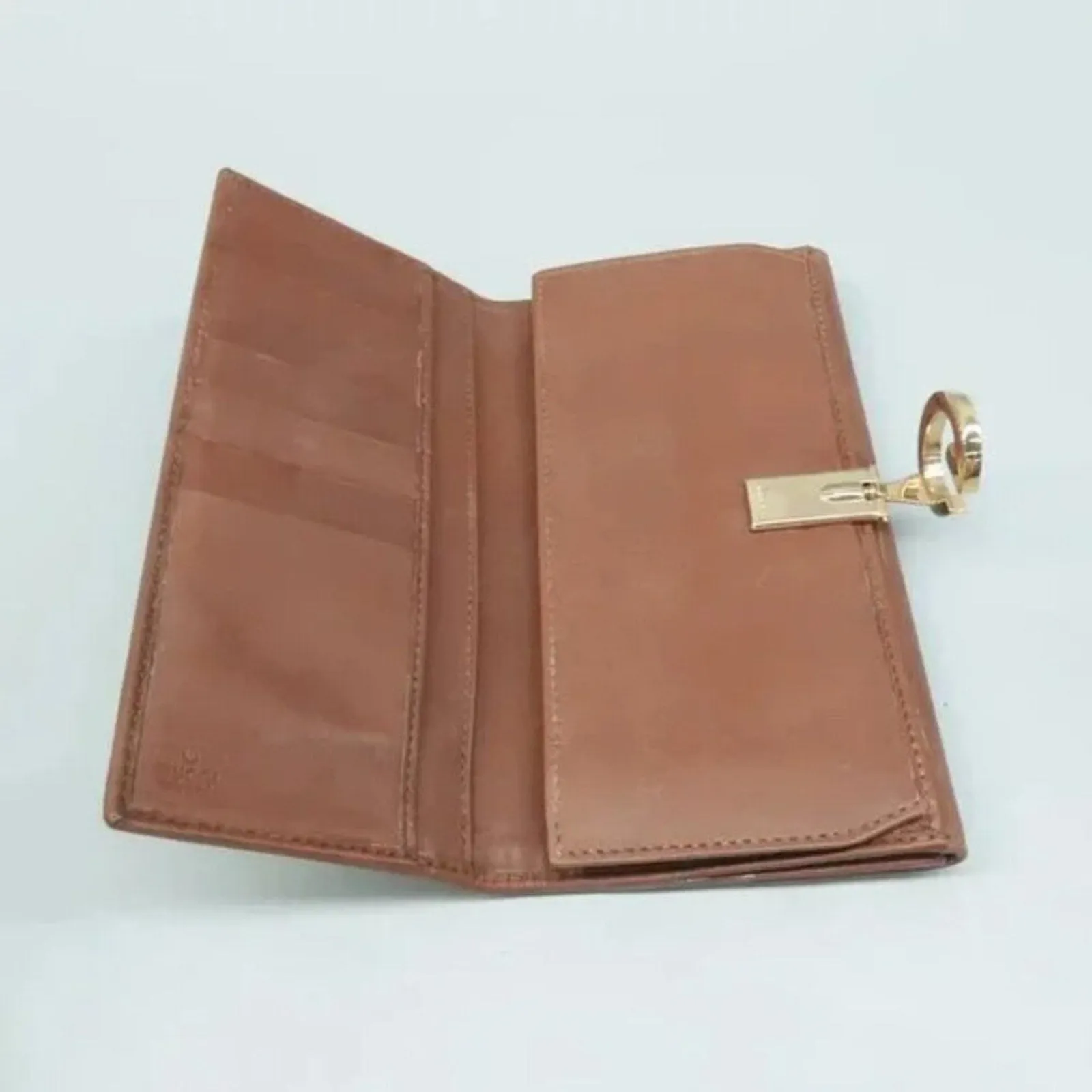 GUCCI Brown GG Leather Wallet