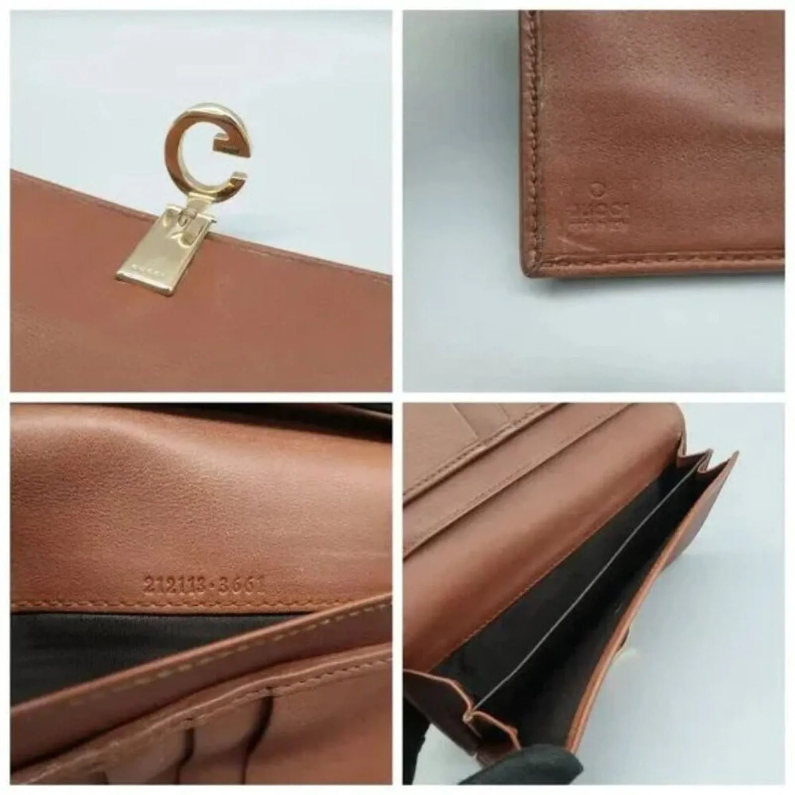 GUCCI Brown GG Leather Wallet