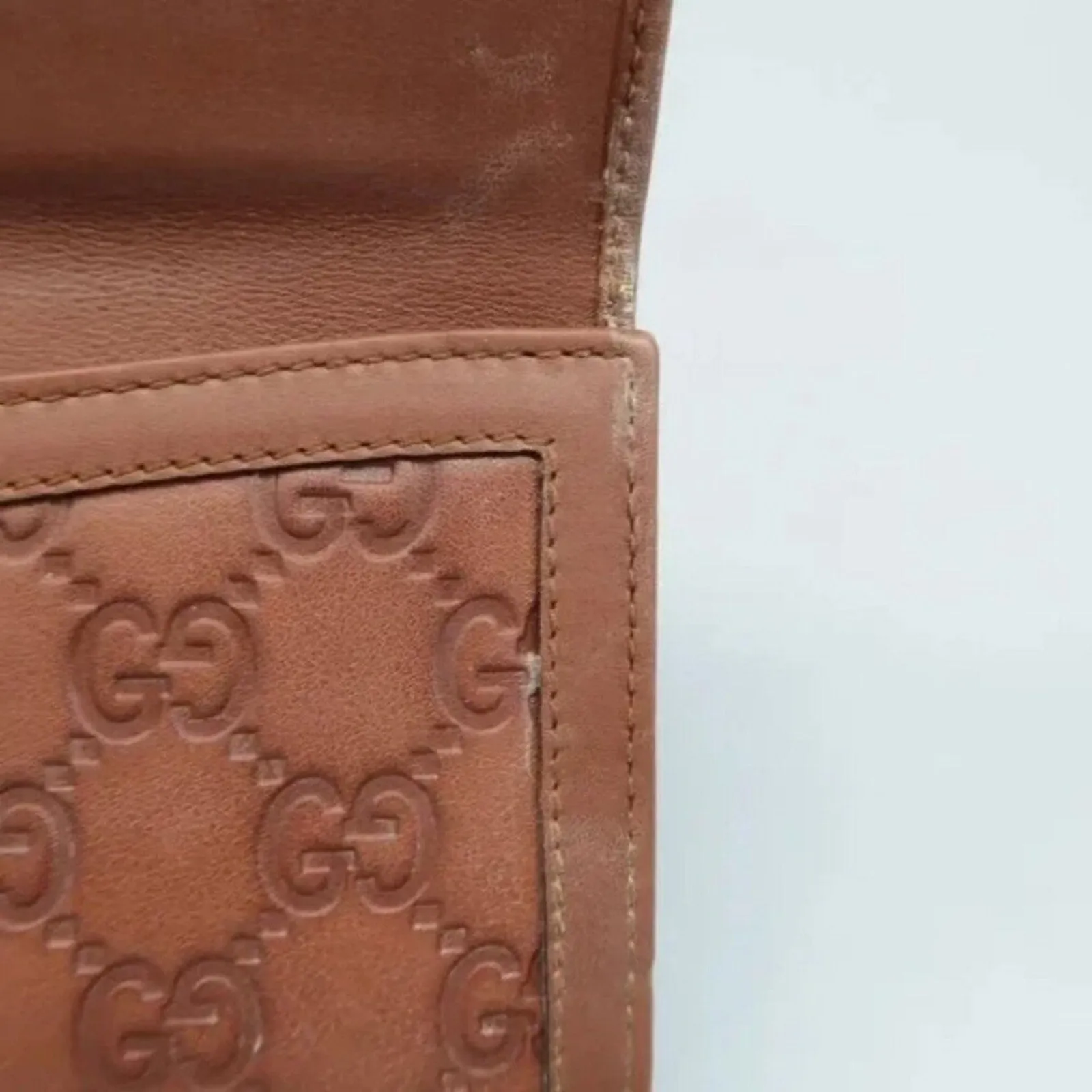GUCCI Brown GG Leather Wallet