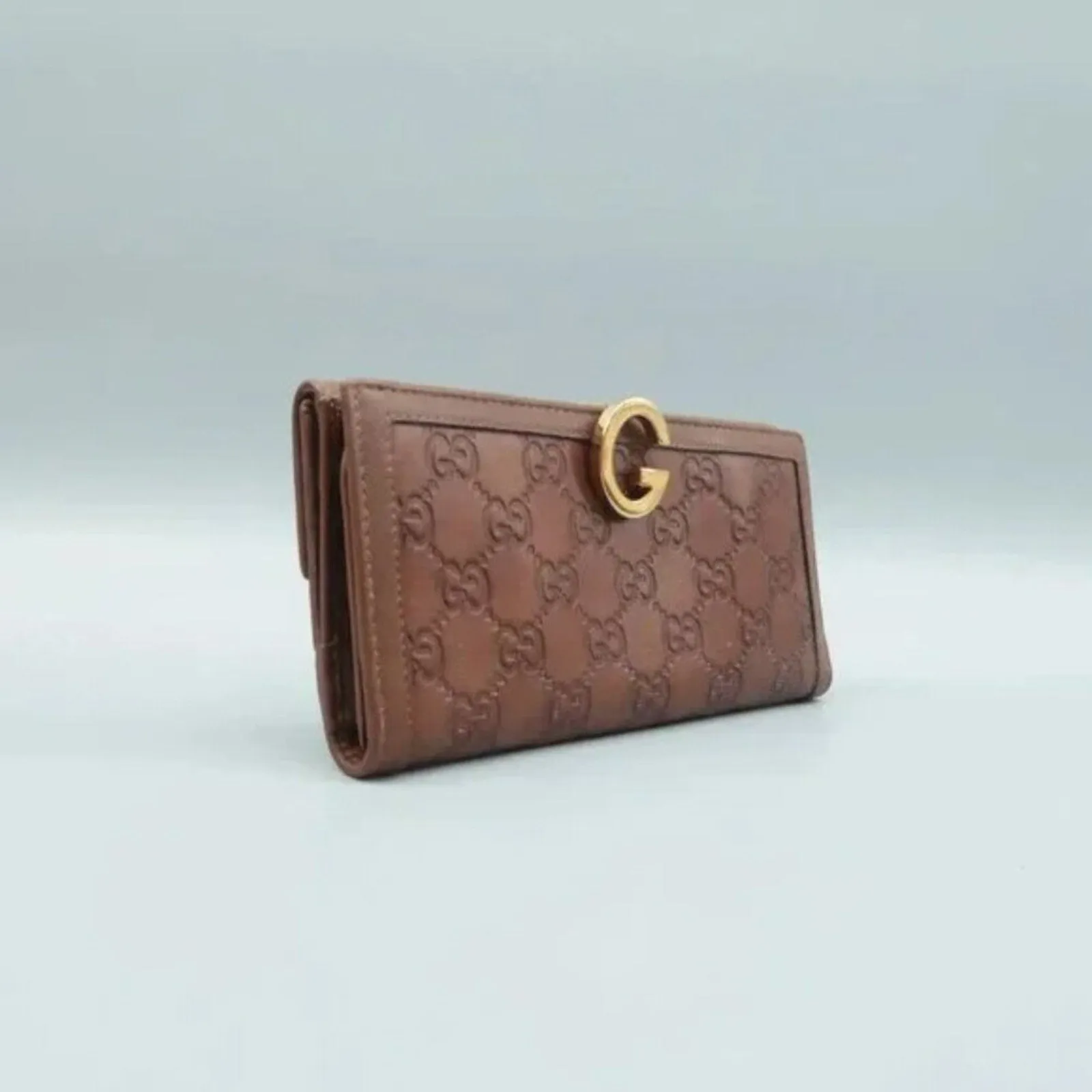 GUCCI Brown GG Leather Wallet