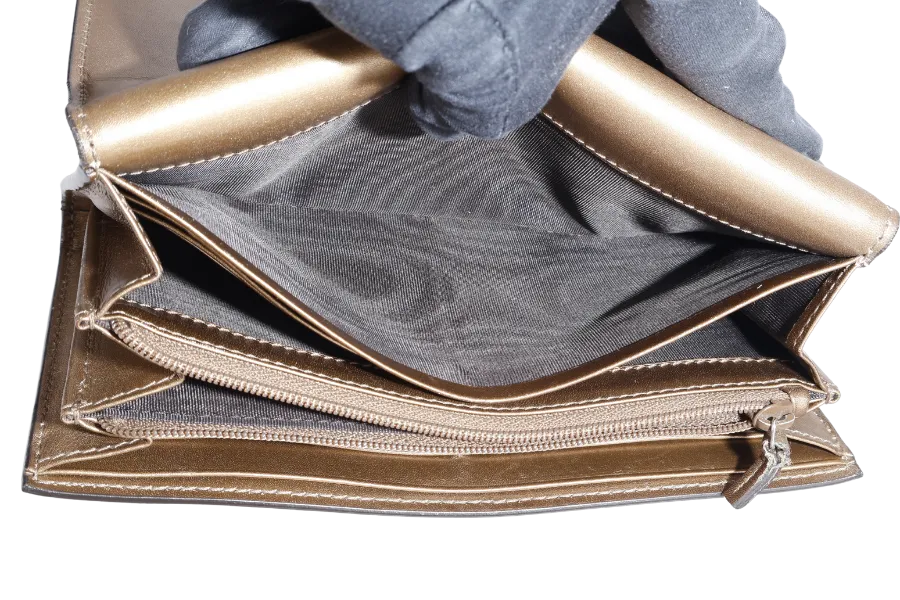 GUCCI BROWN GUCCISSIMA LOVELY LONG WALLET BRONZE GOLD HARDWARE WITH DUST COVER AND BOX