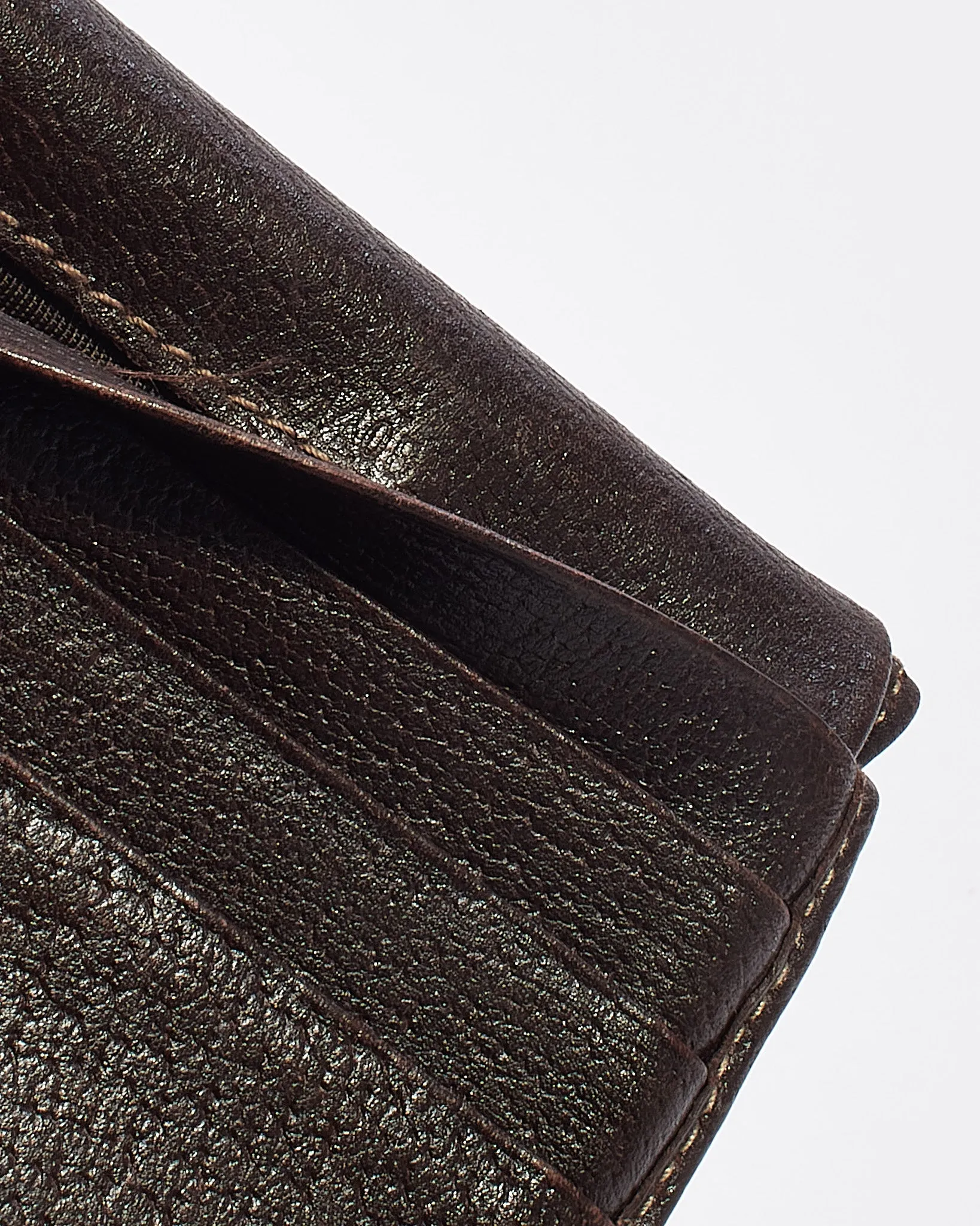 Gucci Brown Monogram GG Canvas D Ring Compact Wallet