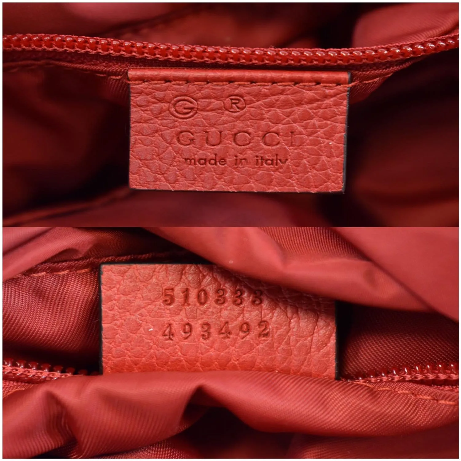 GUCCI GG Medium Monogram Nylon Tote Shoulder Bag Red 510333