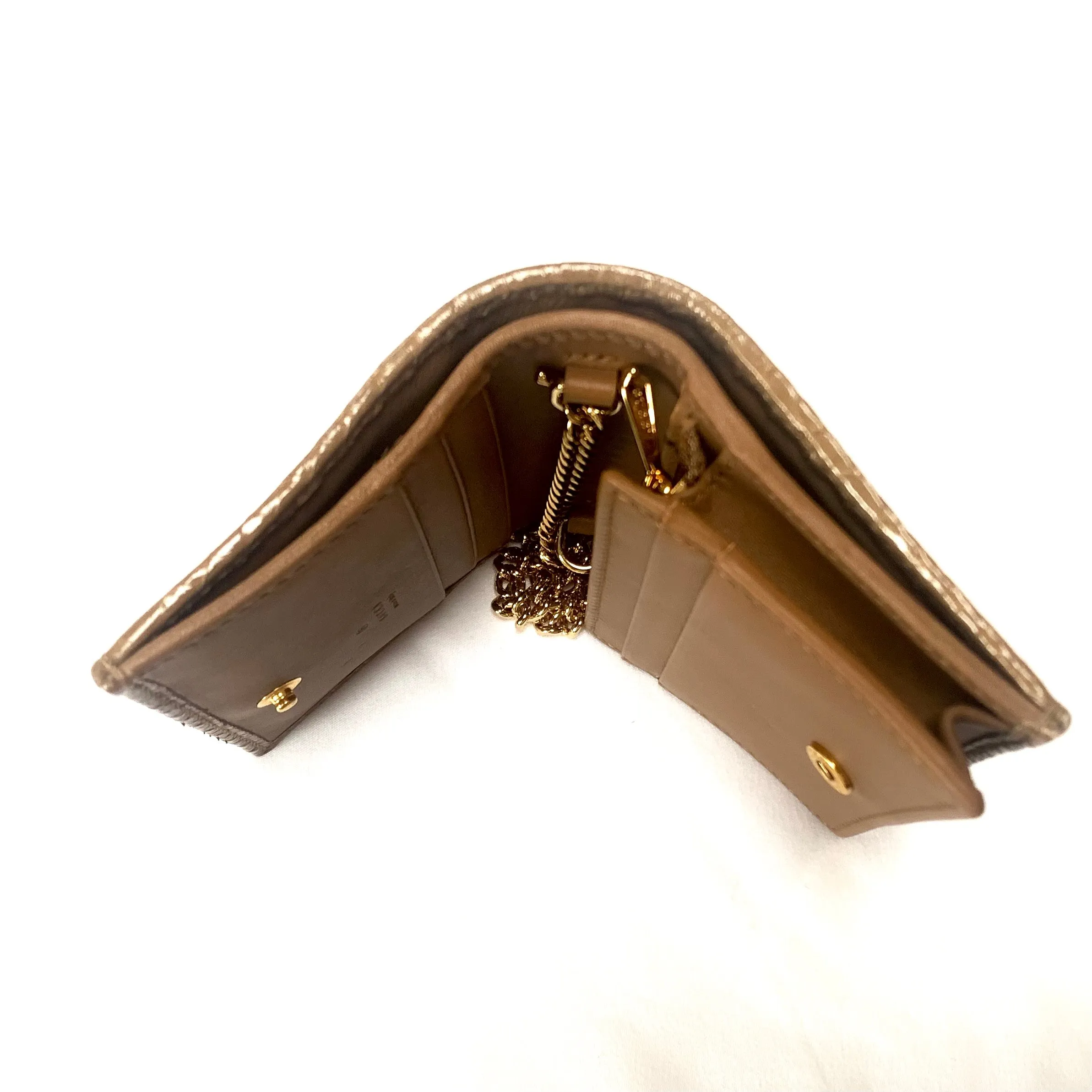 Gucci Zumi Horse-bit Snakeskin Card Case on a Chain in Brown
