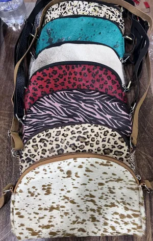 HAIR ON CROSS BODY PURSE