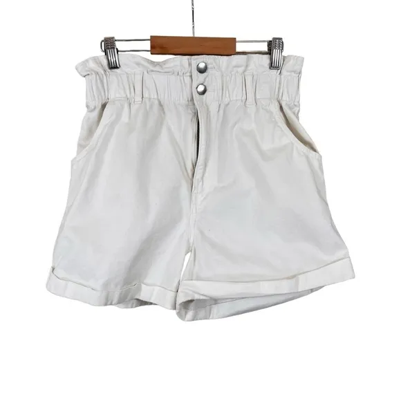H&amp;M High Waist Paper Bag Mom Jean Shorts
