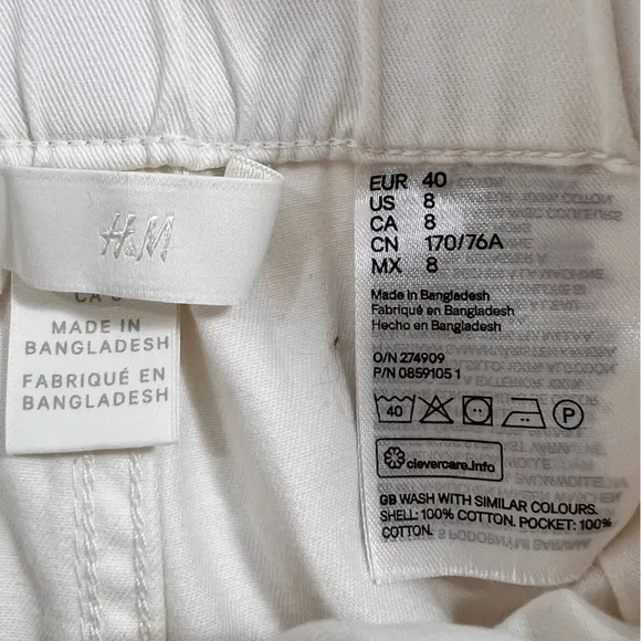 H&amp;M High Waist Paper Bag Mom Jean Shorts