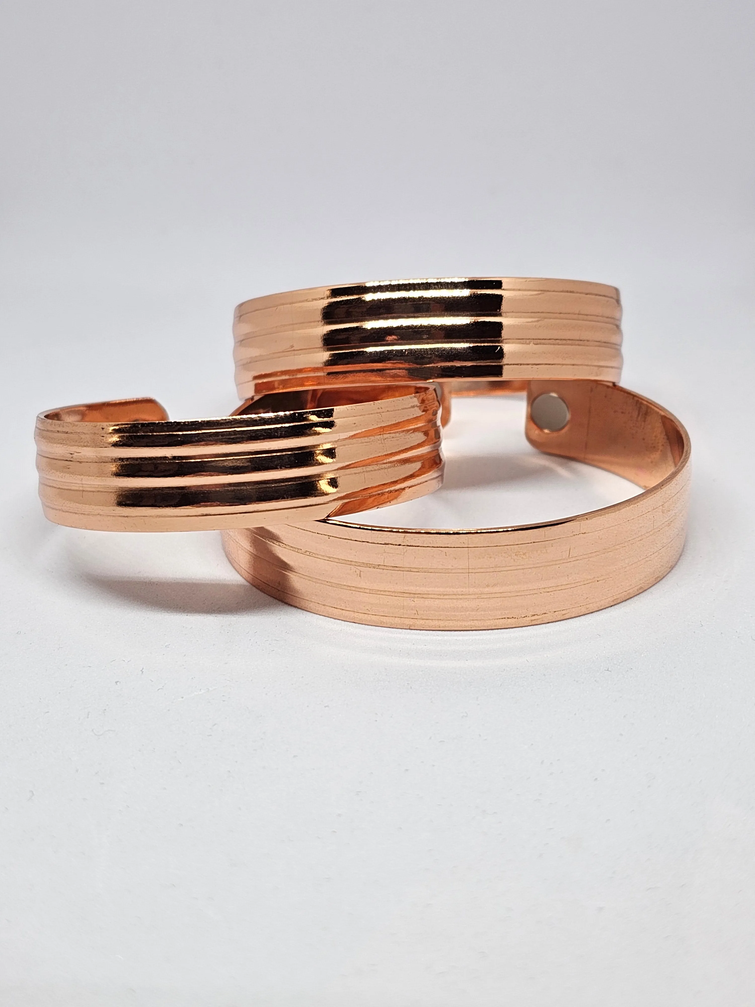 Handmade NZ Pure Copper Bracelet with Stripes