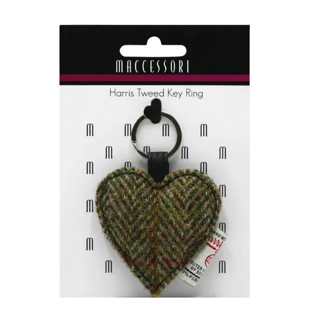 Harris Tweed Heart Keychain