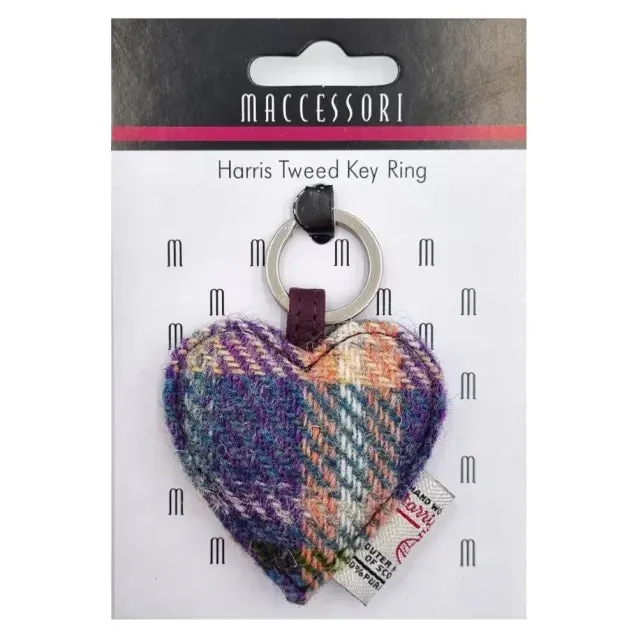Harris Tweed Heart Keychain