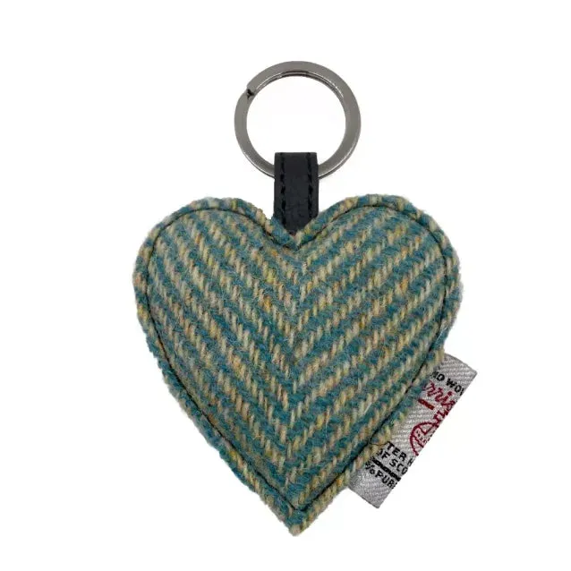 Harris Tweed Heart Keychain