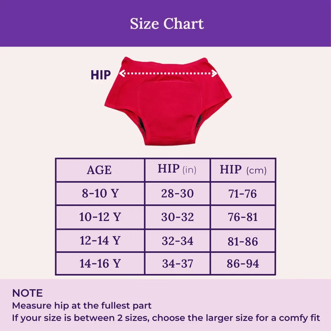 Heavy Flow Period Panties For Beginners | For Heavy Flow Days | Extended Crotch Line | 3 Pack