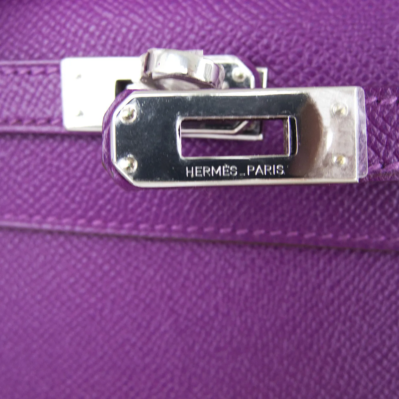 Hermes Anemone Palladium Kelly Pochette Epsom PHW Clutch Cut Bag Love