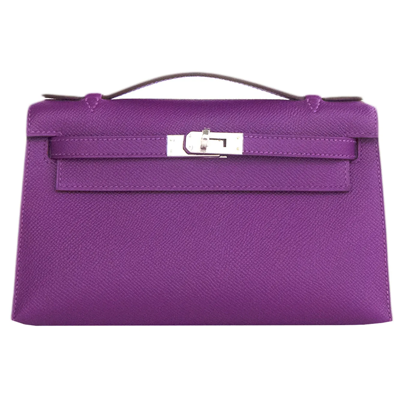 Hermes Anemone Palladium Kelly Pochette Epsom PHW Clutch Cut Bag Love