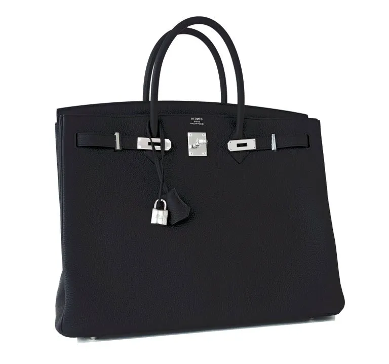Hermes Black Birkin 40cm Togo Palladium Hardware