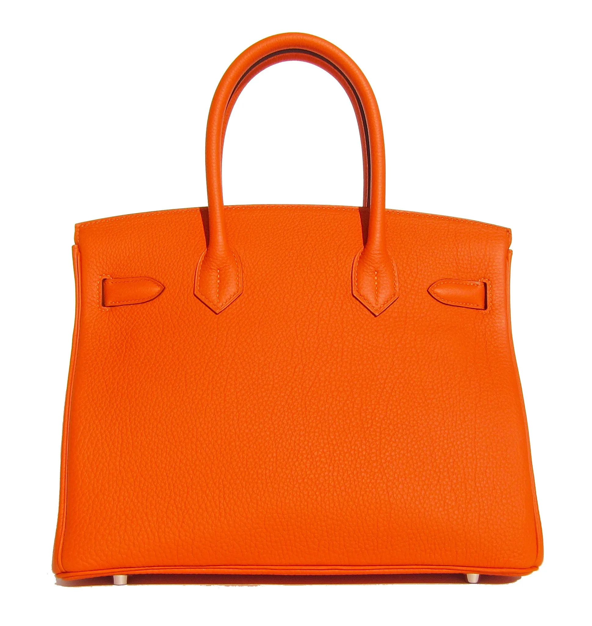Hermes Feu "Fire Orange" 30cm Togo Birkin Palladium