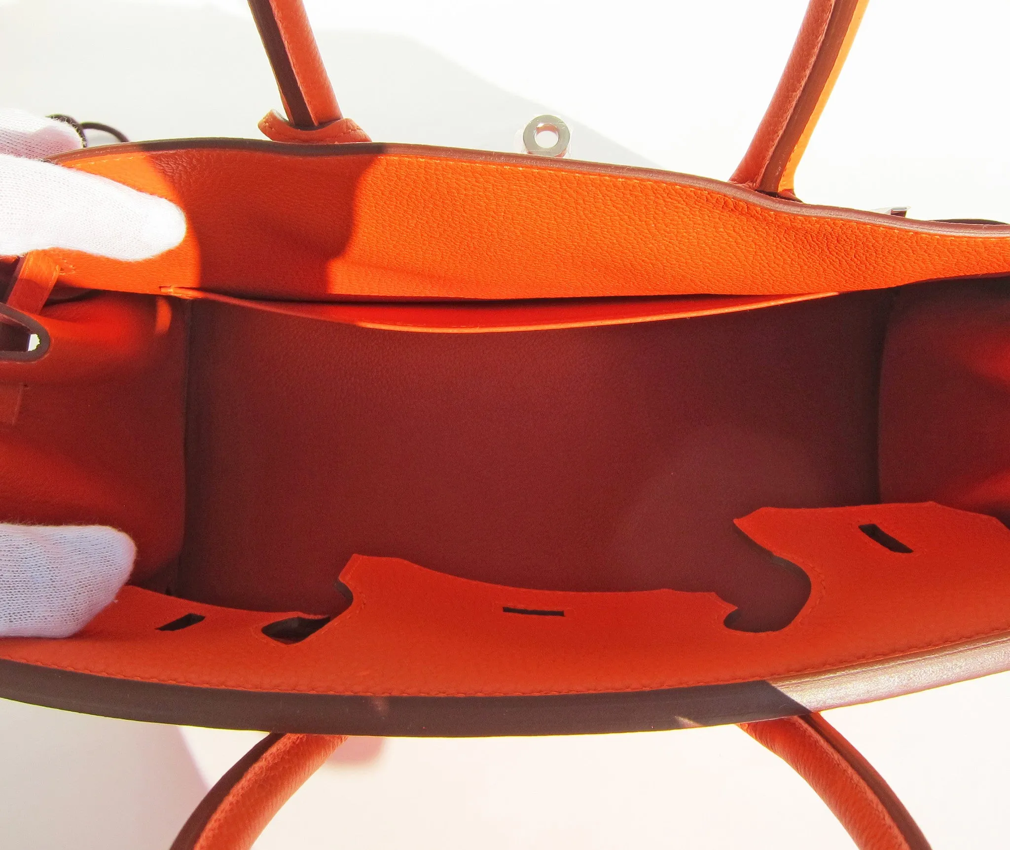 Hermes Feu "Fire Orange" 30cm Togo Birkin Palladium