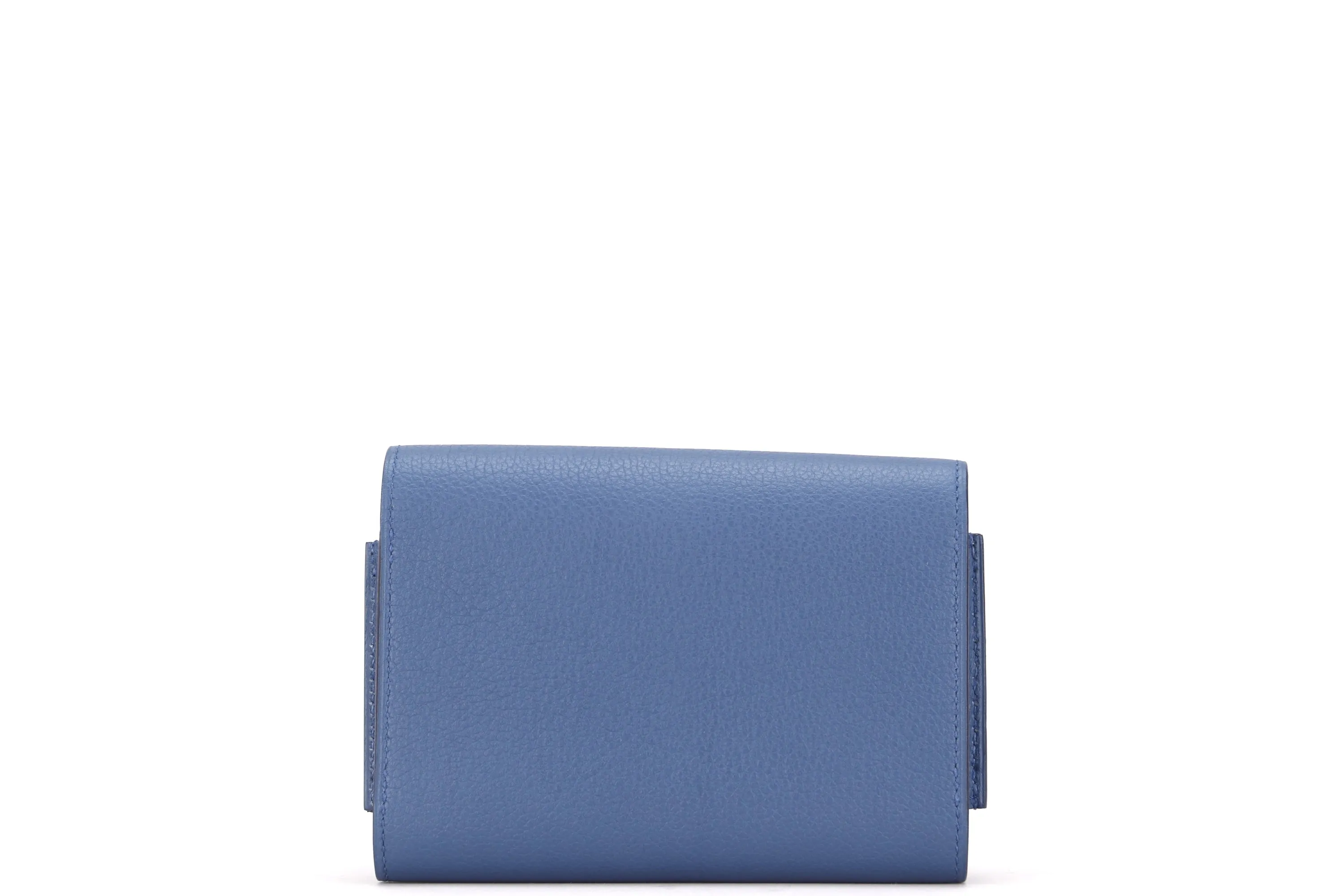 HERMES PASSAN COMPACT WALLET [STAMP X (2016)] BLUE AGATE, EVERCOLOR LEATHER, WITH BOX