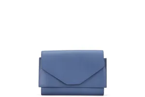 HERMES PASSAN COMPACT WALLET [STAMP X (2016)] BLUE AGATE, EVERCOLOR LEATHER, WITH BOX