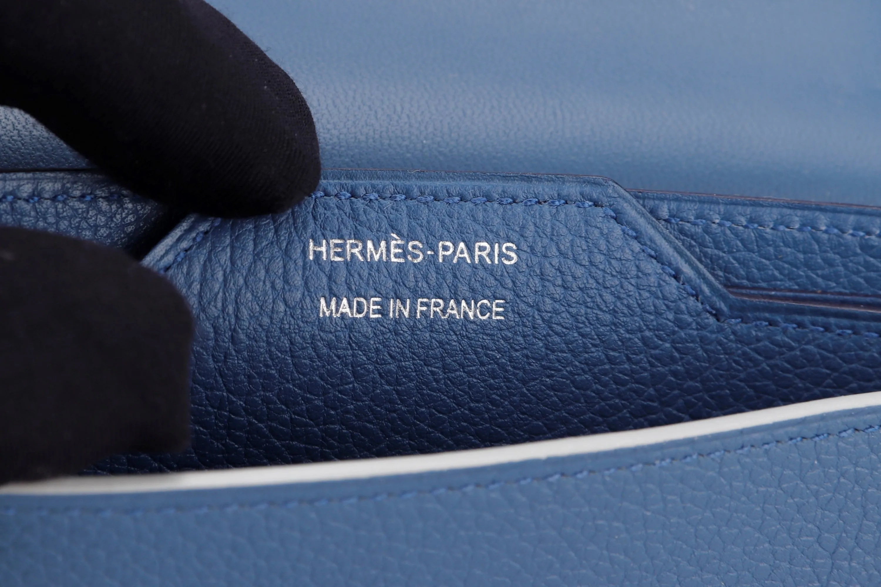 HERMES PASSAN COMPACT WALLET [STAMP X (2016)] BLUE AGATE, EVERCOLOR LEATHER, WITH BOX