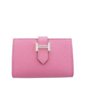 Hermes Rose Confetti Pink Bearn Compact Card-Holder Wallet Case Perfect Gift!