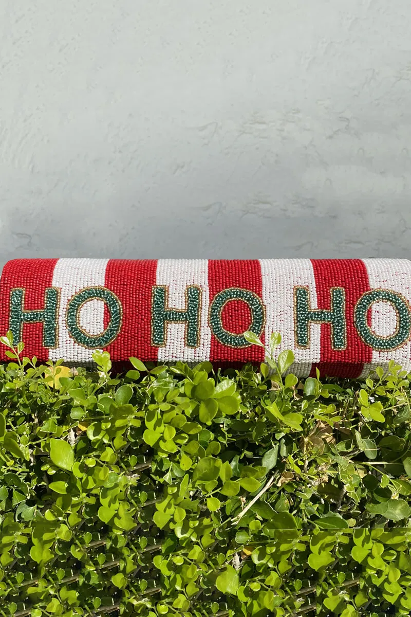 'Ho Ho Ho' Beaded Clutch Bag