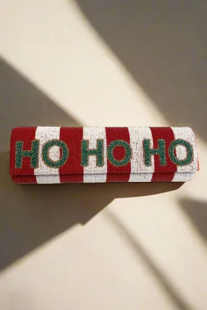 'Ho Ho Ho' Beaded Clutch Bag