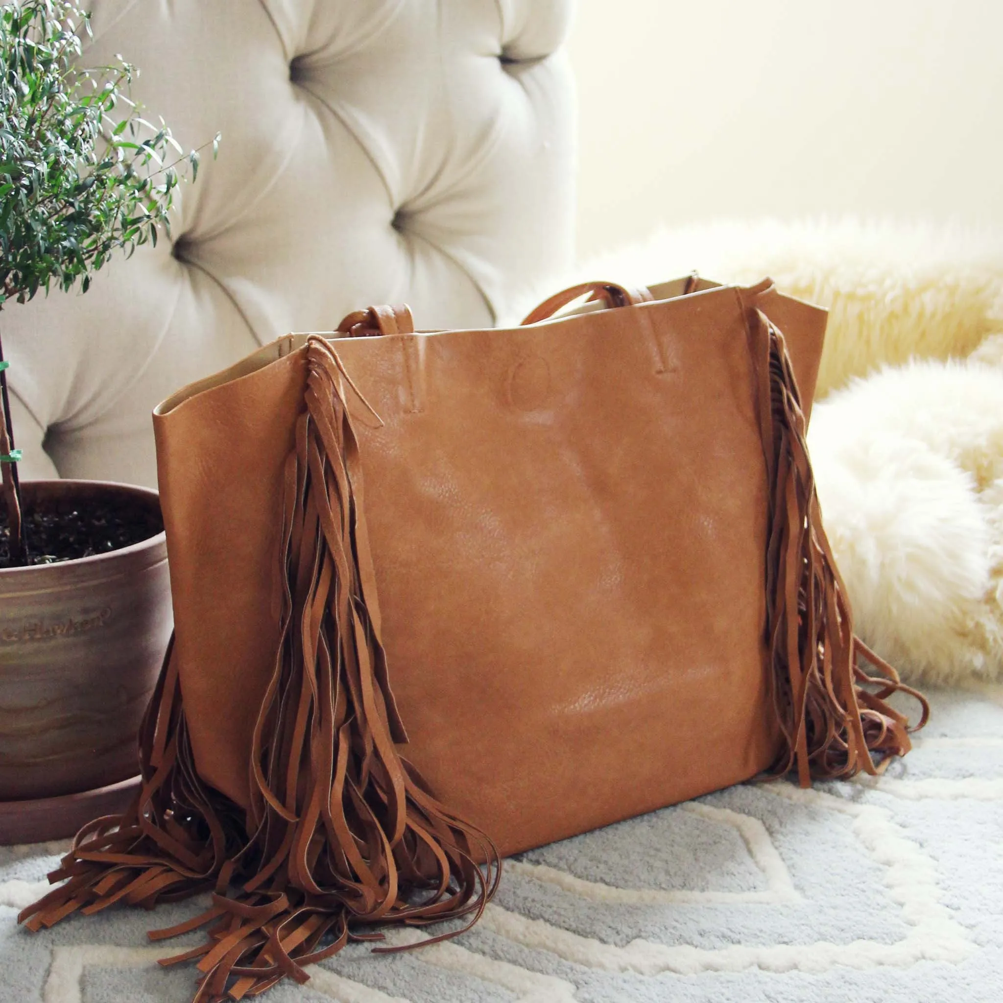 Honey & Bourbon Fringe Tote