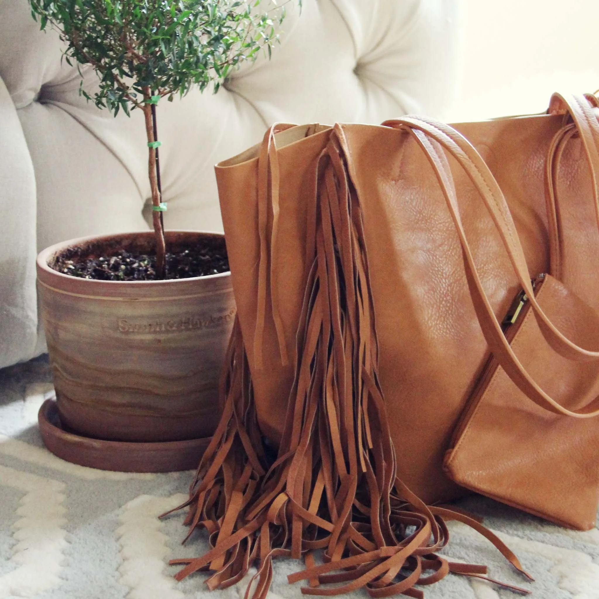 Honey & Bourbon Fringe Tote