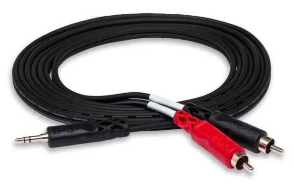 Hosa CMR-203 Stereo Breakout 3.5 mm TRS to Dual RCA