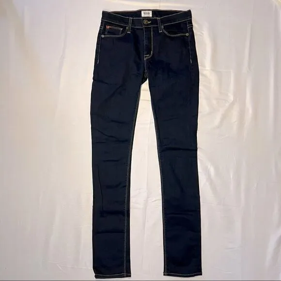 Hudson Shine Midrise Skinny Dark Denim Jeans 25