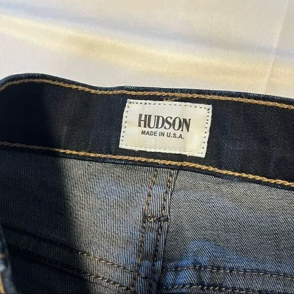 Hudson Shine Midrise Skinny Dark Denim Jeans 25