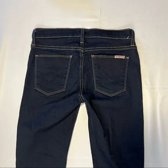 Hudson Shine Midrise Skinny Dark Denim Jeans 25