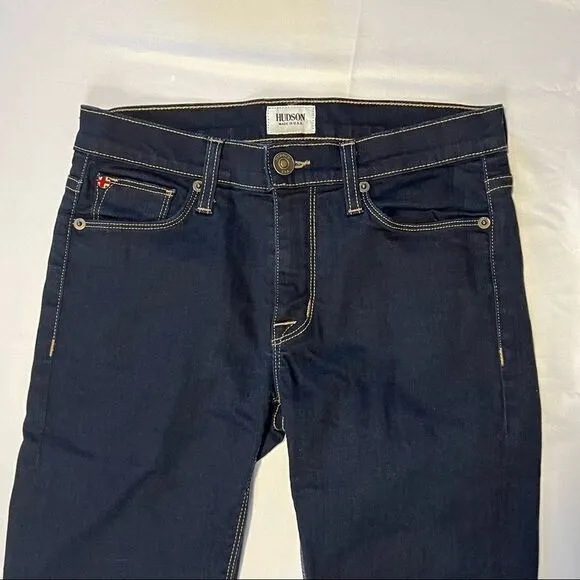 Hudson Shine Midrise Skinny Dark Denim Jeans 25