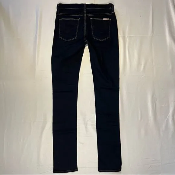 Hudson Shine Midrise Skinny Dark Denim Jeans 25