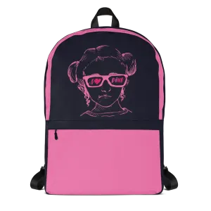 I Love Pink (Esperanza - Raising Dion) Pink on Navy Backpack