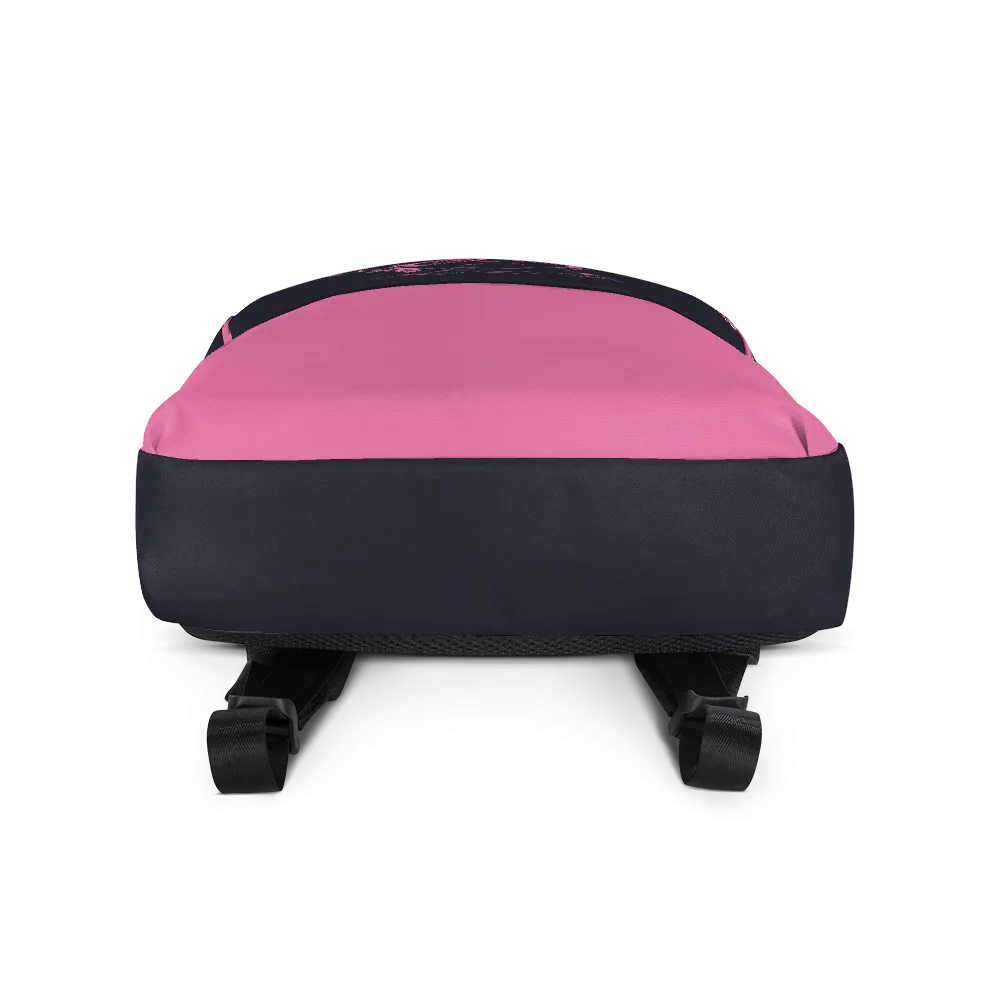 I Love Pink (Esperanza - Raising Dion) Pink on Navy Backpack